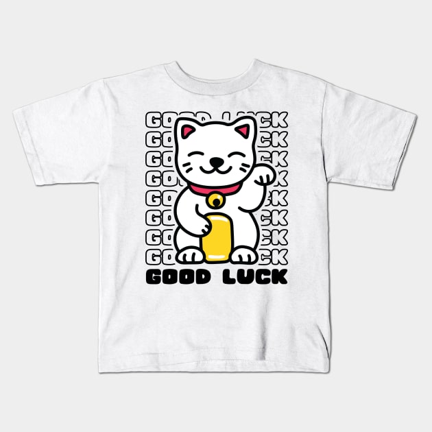 good luck cat Kids T-Shirt by abstractsmile